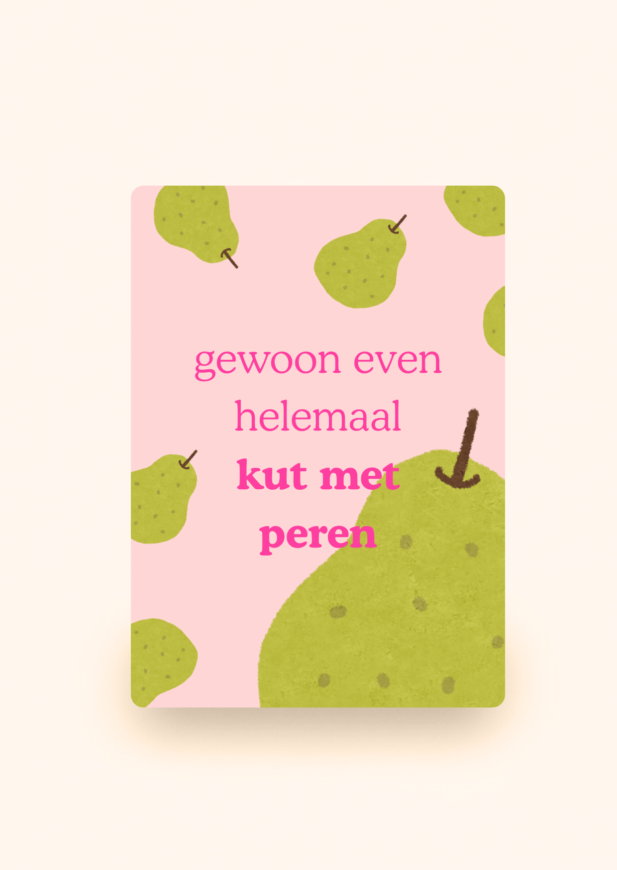Wenskaart 'Kut met peren' incl. kraftenvelop