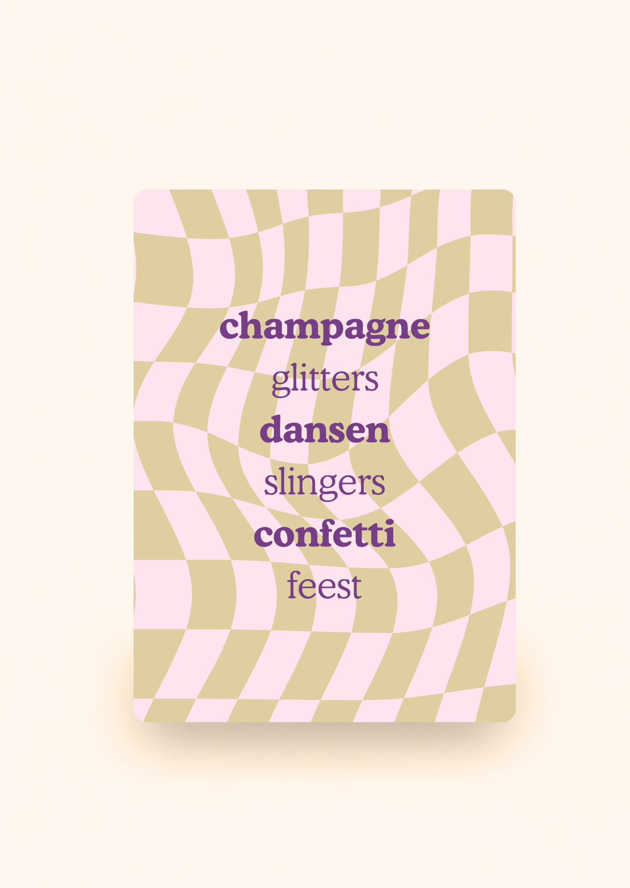 Wenskaart 'Champagne' incl. kraftenvelop