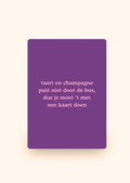 Wenskaart 'Taart en champagne' incl. kraftenvelop