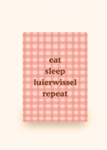 Wenskaart 'Eat sleep luierwissel repeat roze' incl. kraftenvelop