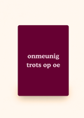 Wenskaart 'Onmeunig trots op oe' incl. kraftenvelop