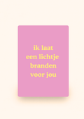 Wenskaart 'Ik laat een lichtje branden voor jou' incl. kraftenvelop