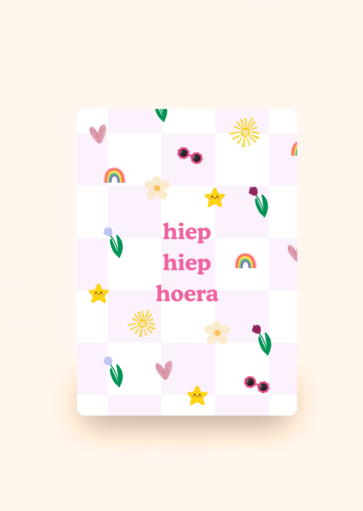 Wenskaart 'Hiep hiep hoera' incl. kraftenvelop