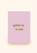 Wenskaart 'Geluk in 'n tuk' incl. kraftenvelop