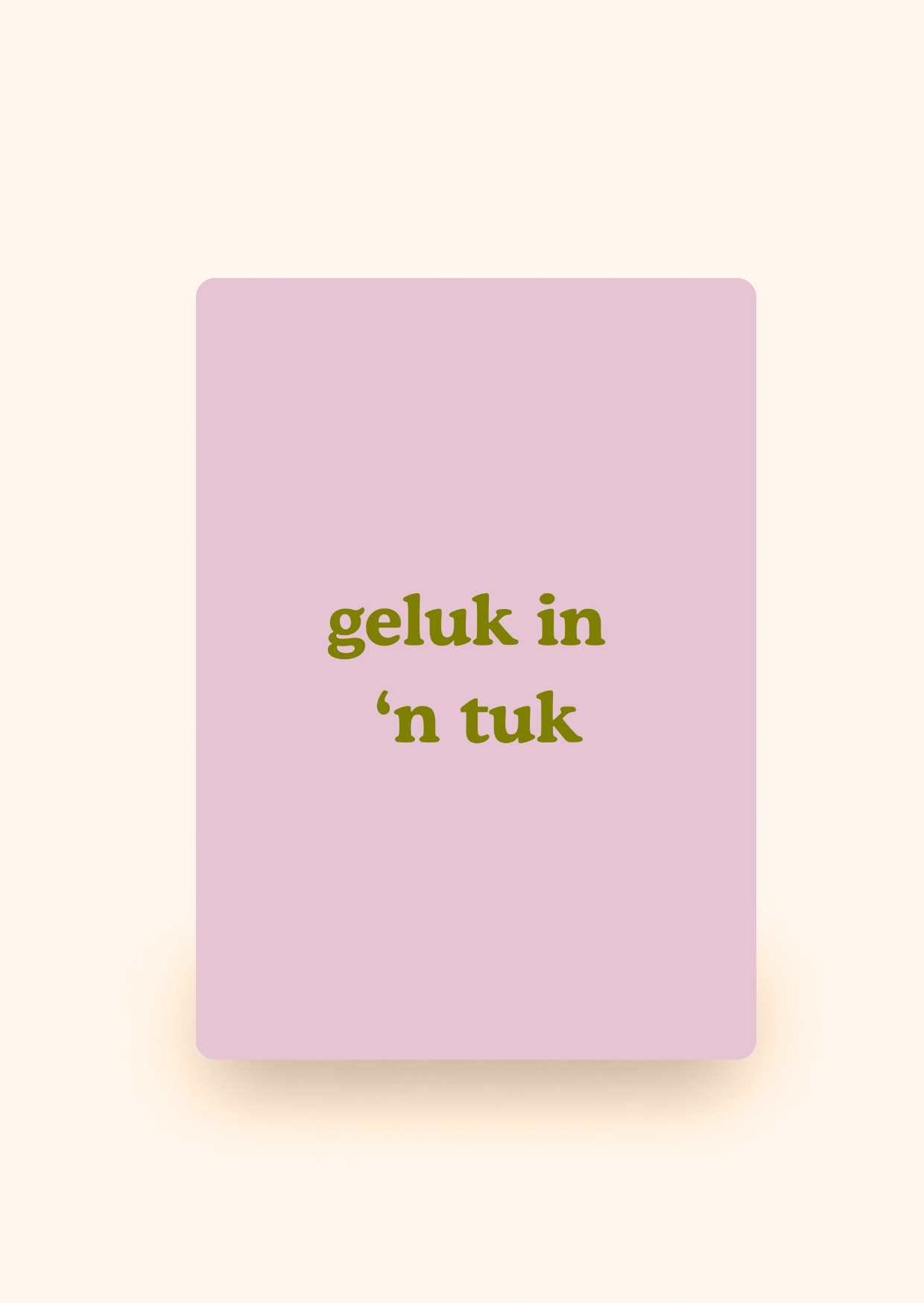 Wenskaart 'Geluk in 'n tuk' incl. kraftenvelop