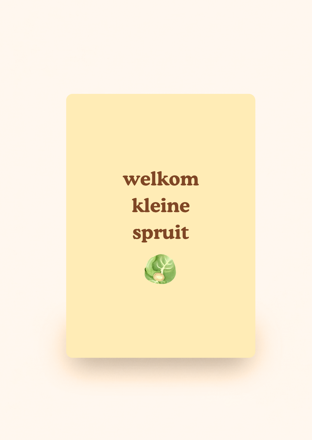 Wenskaart 'Welkom kleine spruit' incl. kraftenvelop