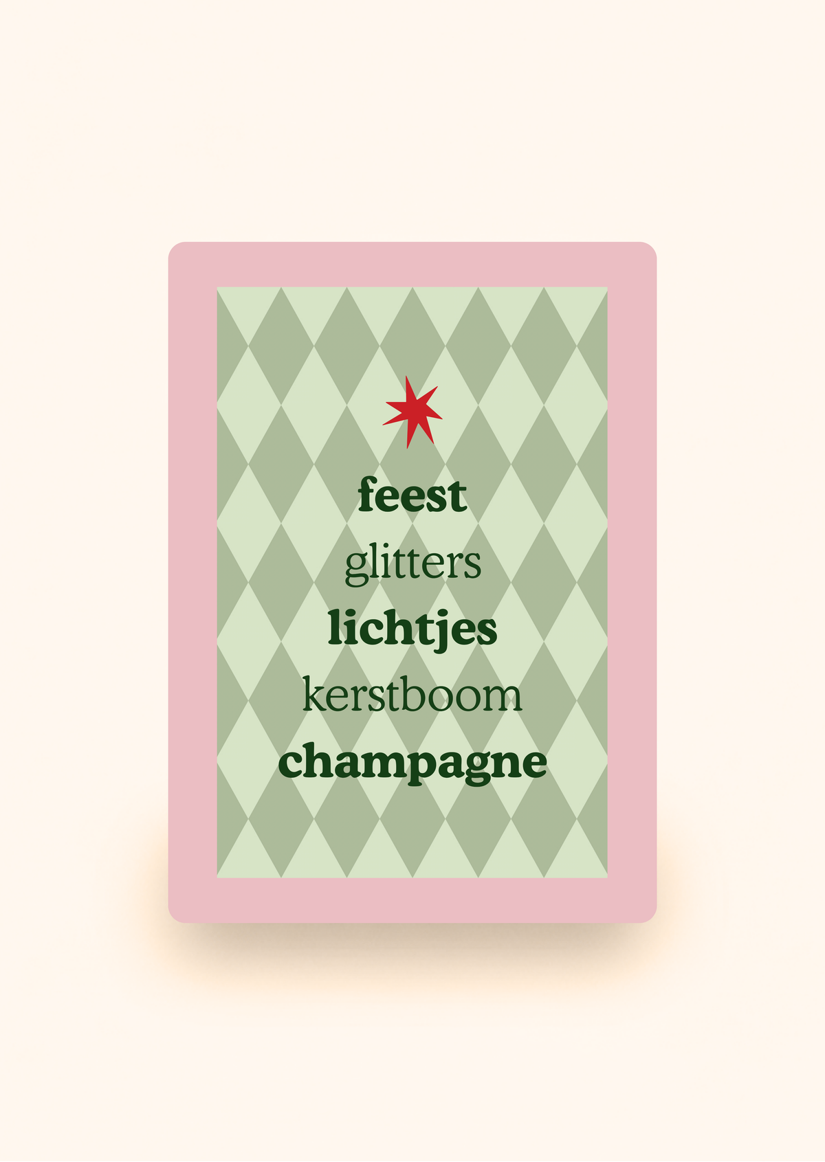 Wenskaart 'Feest, glitters, lichtjes' incl. kraftenvelop