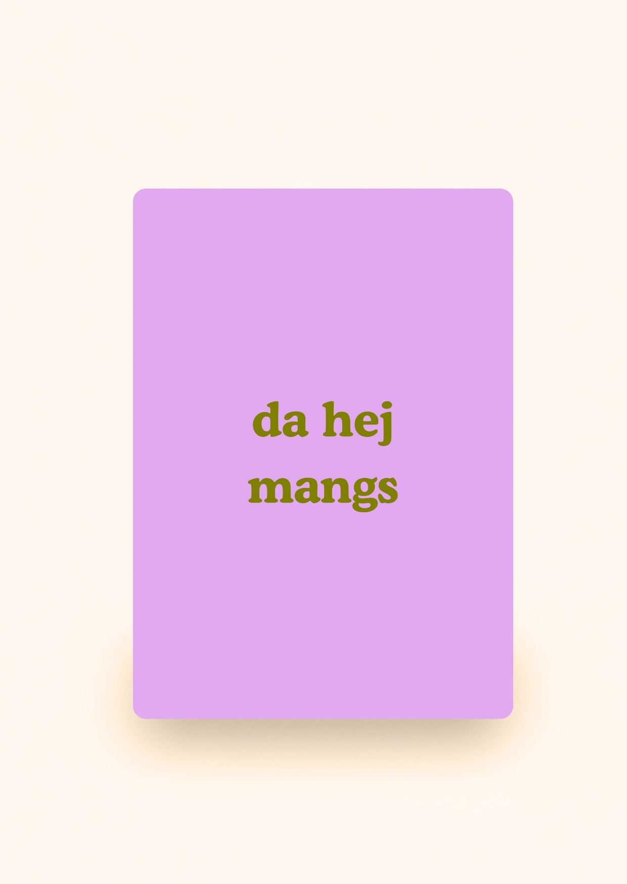 Wenskaart 'Da hej mangs' incl. kraftenvelop