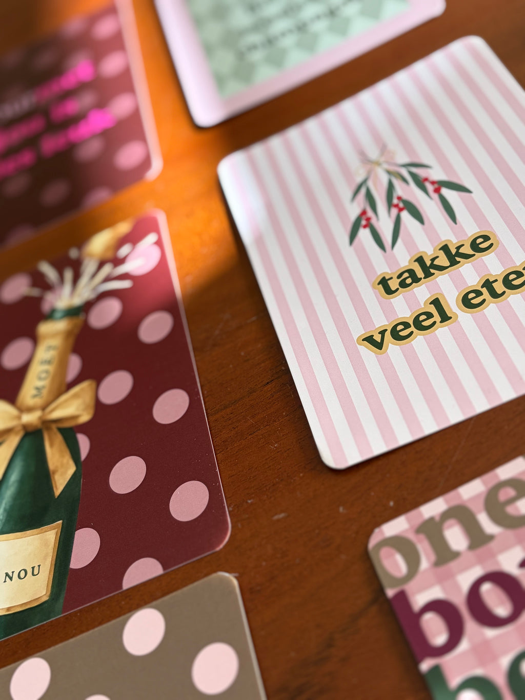 Wenskaartenset Feestdagen | Kerst & Oud en Nieuw | 8 stuks incl. kraftenveloppen
