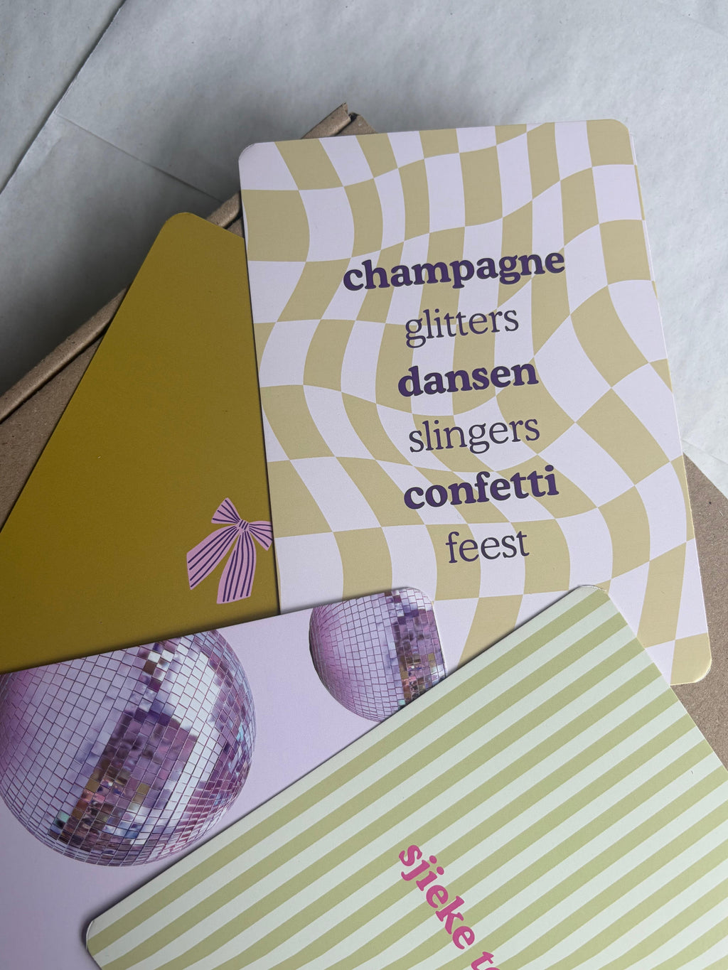 Wenskaart 'Champagne' incl. kraftenvelop