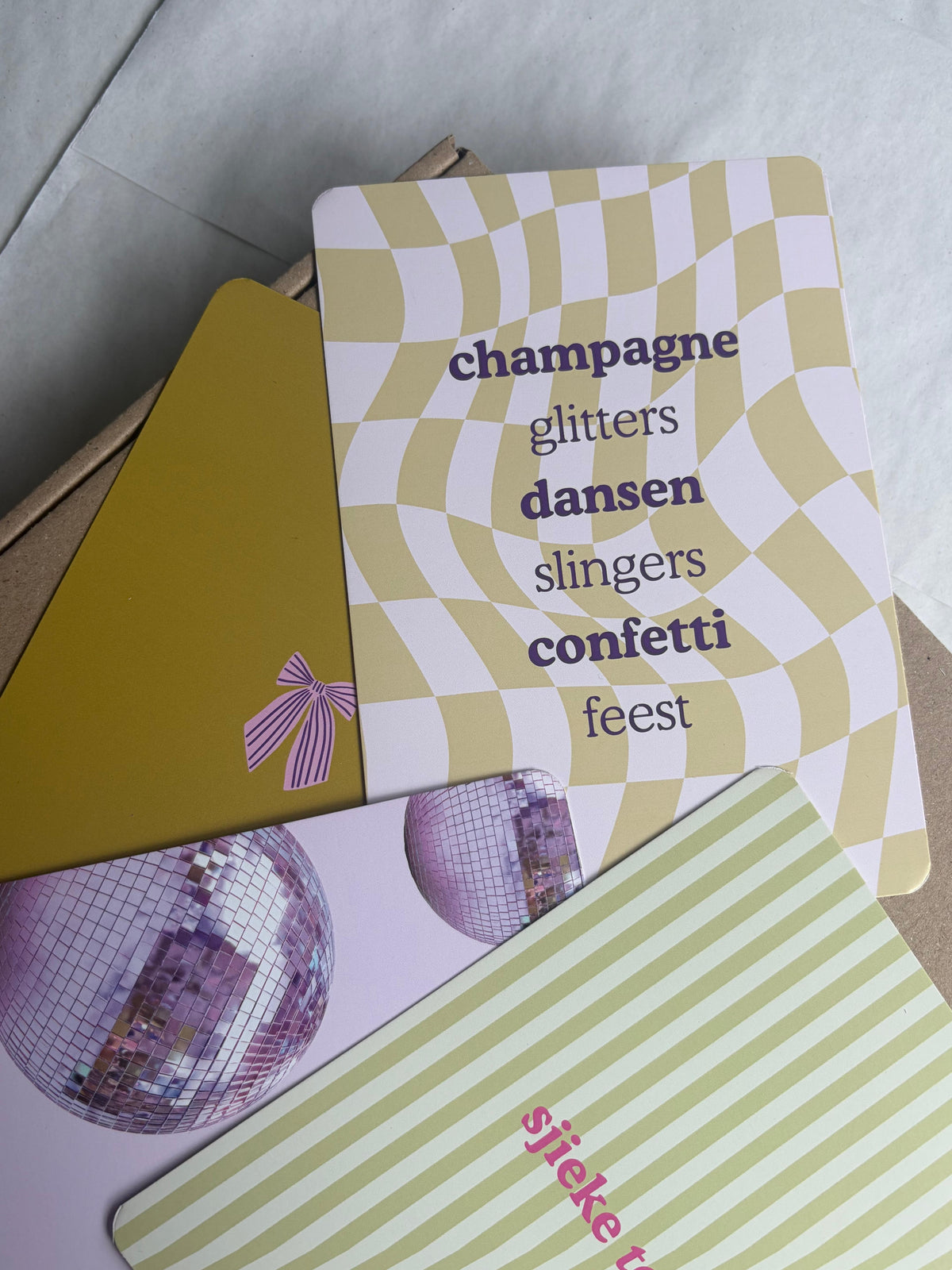 Wenskaart 'Champagne' incl. kraftenvelop