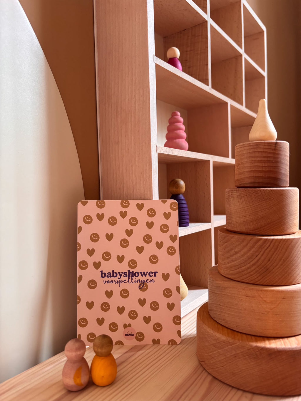 Babyshower invulkaarten meisje paars geel goud 