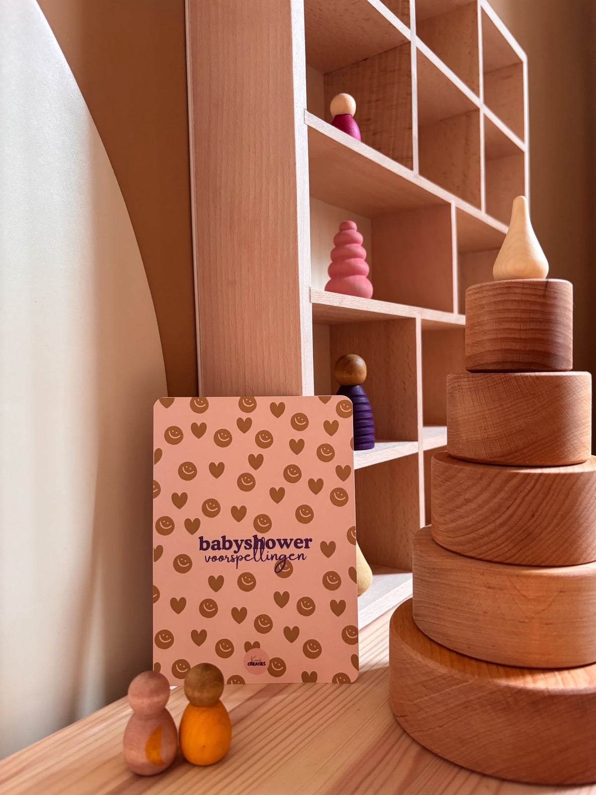 Babyshower invulkaarten meisje paars geel goud 
